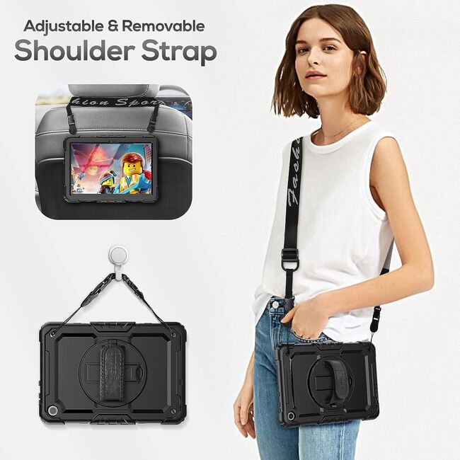 Pachet 360: Husa cu folie integrata pentru Lenovo Tab 10.1 2025 TB311 Shockproof Armor de tip stand