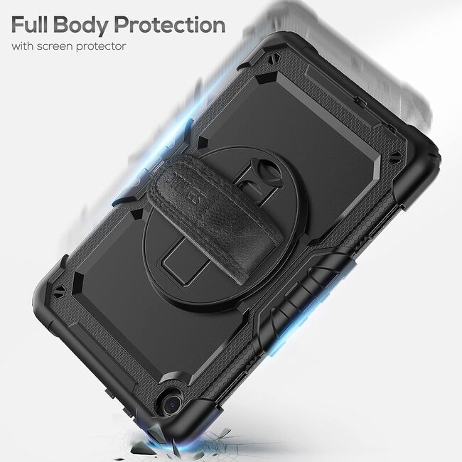 Pachet 360: Husa cu folie integrata pentru Lenovo Tab 10.1 2025 TB311 Shockproof Armor de tip stand