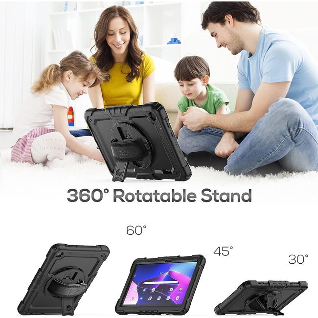 Pachet 360: Husa cu folie integrata pentru Lenovo Tab 10.1 2025 TB311 Shockproof Armor de tip stand
