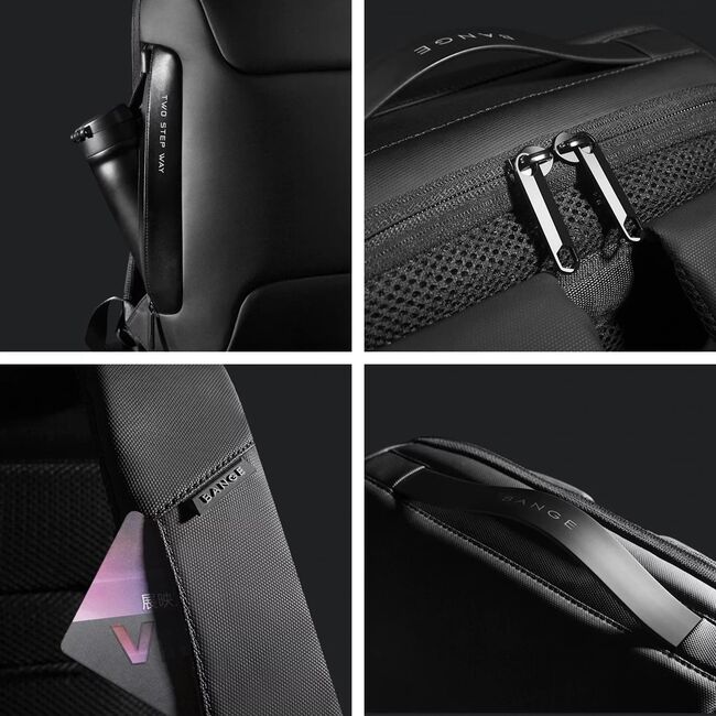 Rucsac Antifurt Multifunctional, Impermeabil, cu Port USB – Pentru Laptopuri până la 15.6", sistem fixare pe valiza, compatibil Wizz Air si Ryan Air, 24L, 47x33x16 cm, Negru