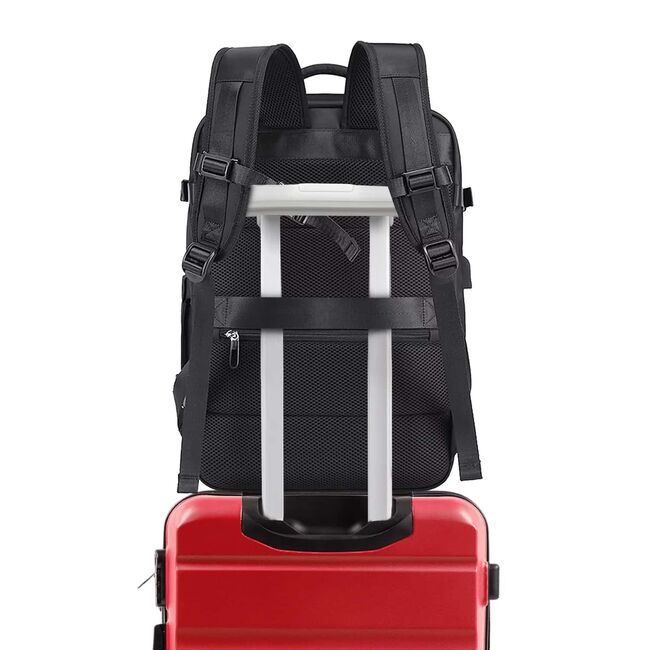 Rucsac Business & Travel cu Port USB – pentru Laptop pana la 15.6”, Impermeabil, Spatios si Elegant, compatibil WIzz Air si Ryan Air - negru