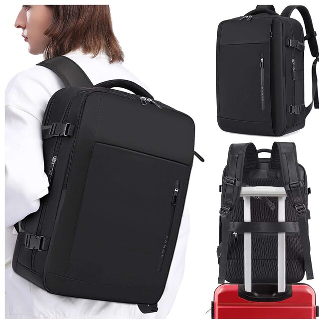 Rucsac Business & Travel cu Port USB – pentru Laptop pana la 15.6”, Impermeabil, Spatios si Elegant, compatibil WIzz Air si Ryan Air - negru