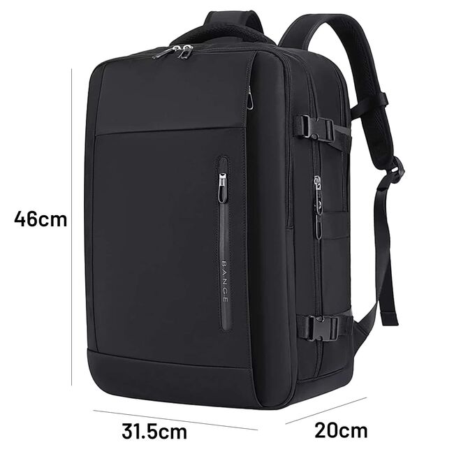 Rucsac Business & Travel cu Port USB – pentru Laptop pana la 15.6”, Impermeabil, Spatios si Elegant, compatibil WIzz Air si Ryan Air - negru