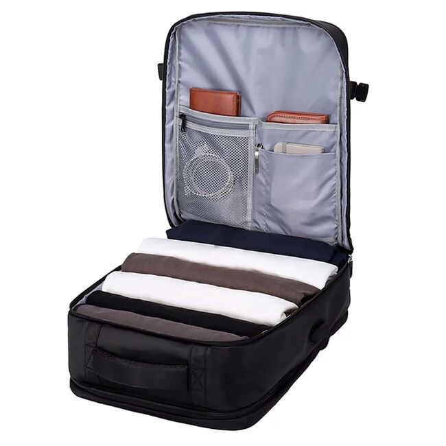 Rucsac Business & Travel cu Port USB – pentru Laptop pana la 15.6”, Impermeabil, Spatios si Elegant, compatibil WIzz Air si Ryan Air - negru