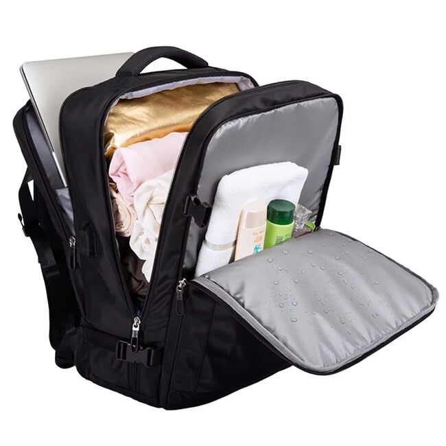 Rucsac Business & Travel cu Port USB – pentru Laptop pana la 15.6”, Impermeabil, Spatios si Elegant, compatibil WIzz Air si Ryan Air - negru