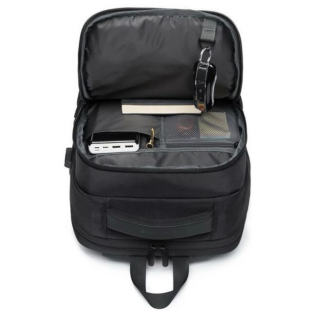Rucsac multifunctional Impermeabil cu Port USB si buzunar anti-furt  – 35L, Pentru Laptop pana la 15.6”, sistem fixare pe valiza, ideal calatorii, job sau zbor, negru