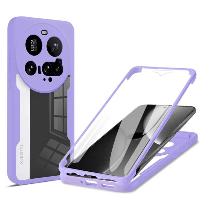 Set 360: Husa cu folie integrata pentru  Xiaomi 15 Ultra Protectie 360 fata / spate - Mov