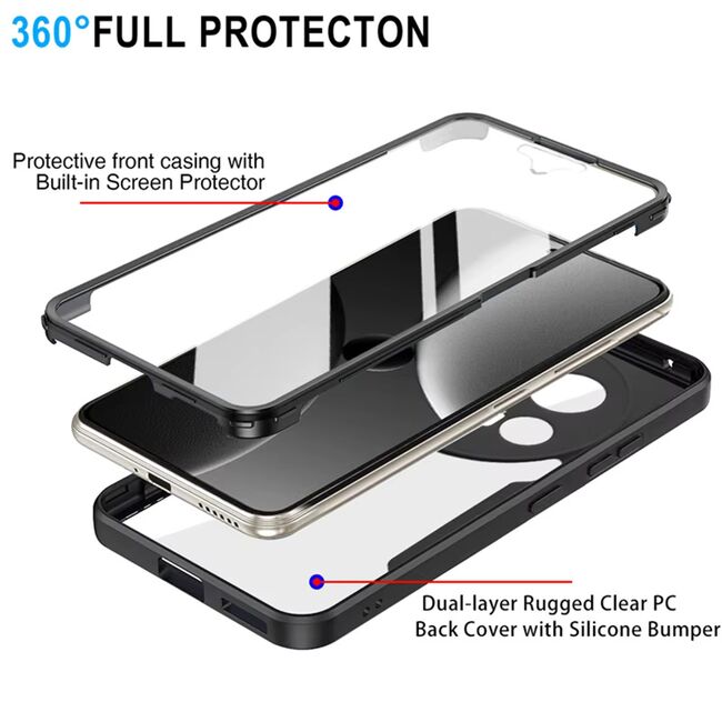 Set 360: Husa cu folie integrata pentru  Xiaomi 15 Ultra Protectie 360 fata / spate - Mov
