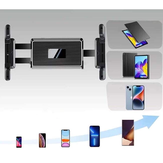 Suport Auto Universal pentru Tabletă și Telefon – Braț Lung 43 cm, Montaj pe Parbriz sau Bord, Compatibil până la 11”, ventuza puternica, Ideal pentru Camioane, Autobuze, Utilaje și Autoturisme