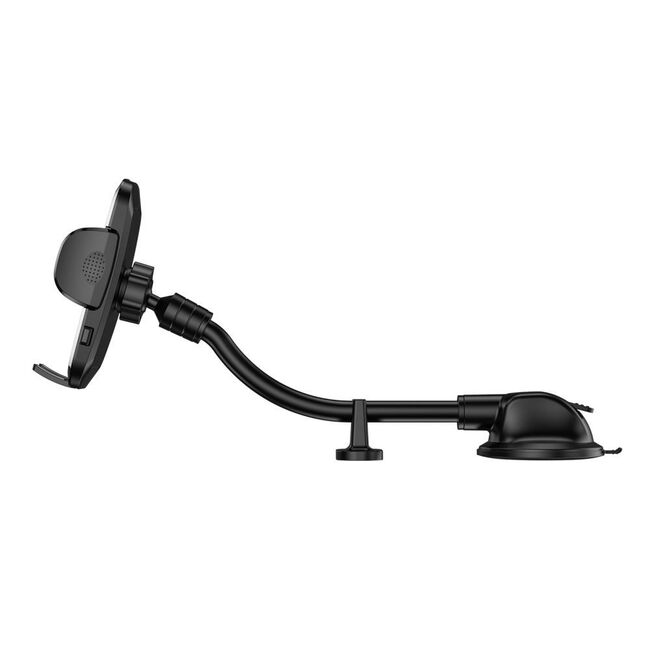 Suport Auto cu Brat Lung pentru Telefon 25.5 cm – Montaj pe Parbriz sau Bord, Cap Rotativ 360°, Reglabil, Negru