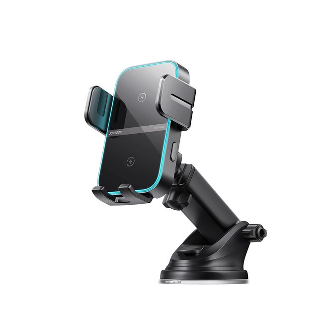 Suport Auto cu incarcare Wireless Fast Charge – Montare pe parbriz sau bord, brat telescopic, Deschidere Automată, 15W, Negru