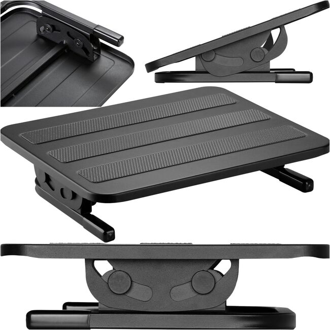 Suport Reglabil pentru Picioare, ergonomic, cu functie de Masaj si inclinare ajustabila, Negru