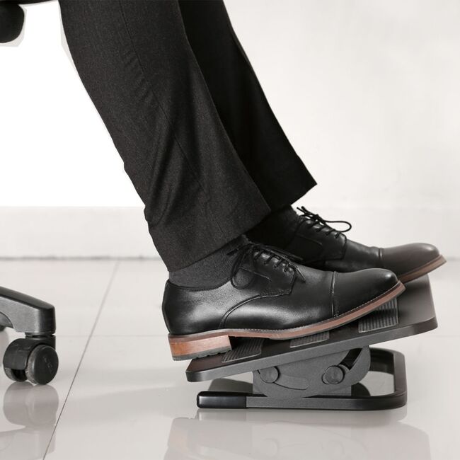 Suport Reglabil pentru Picioare, ergonomic, cu functie de Masaj si inclinare ajustabila, Negru