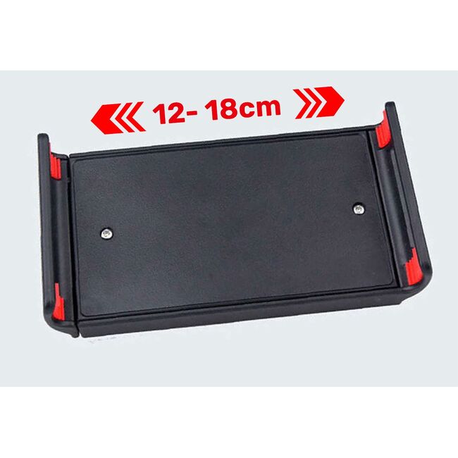 Suport reglabil pentru birou, compatibil cu telefoane si tablete de 4”–11”, brate extensibile, cap rotativ 360°, design compact - negru