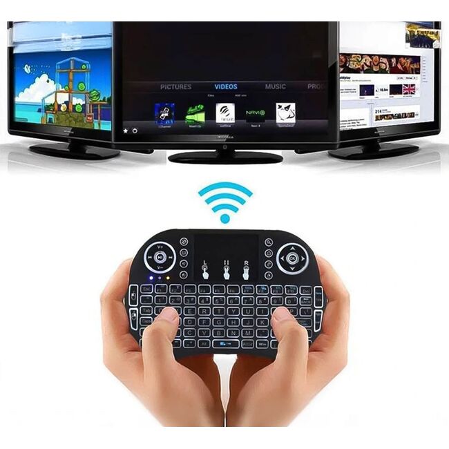 Tastatura Mini Wireless cu Touchpad si Iluminare RGB – Compatibila cu TV, Laptop, Tableta si Smartphone