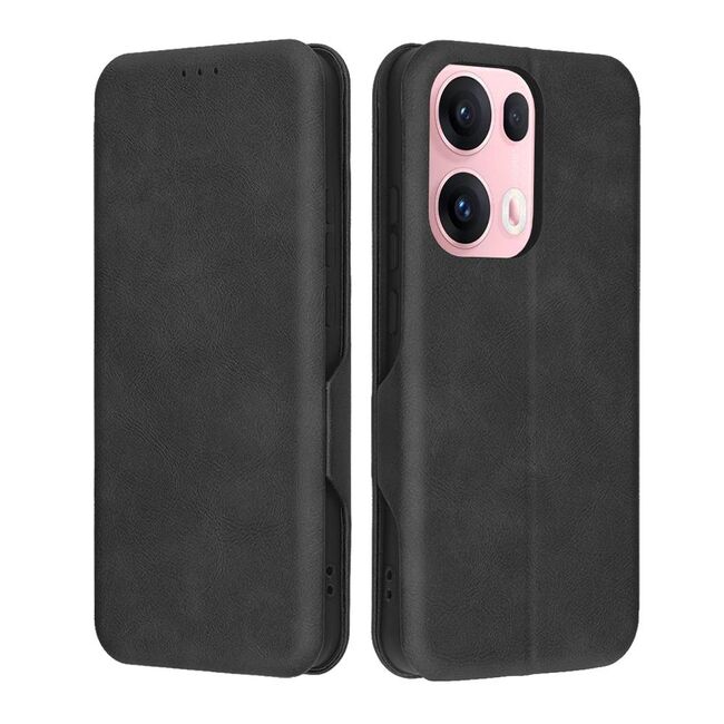 Husa tip carte pentru Oppo Reno 13 Pro Smart Wallet fata - spate protectie 360 - Negru