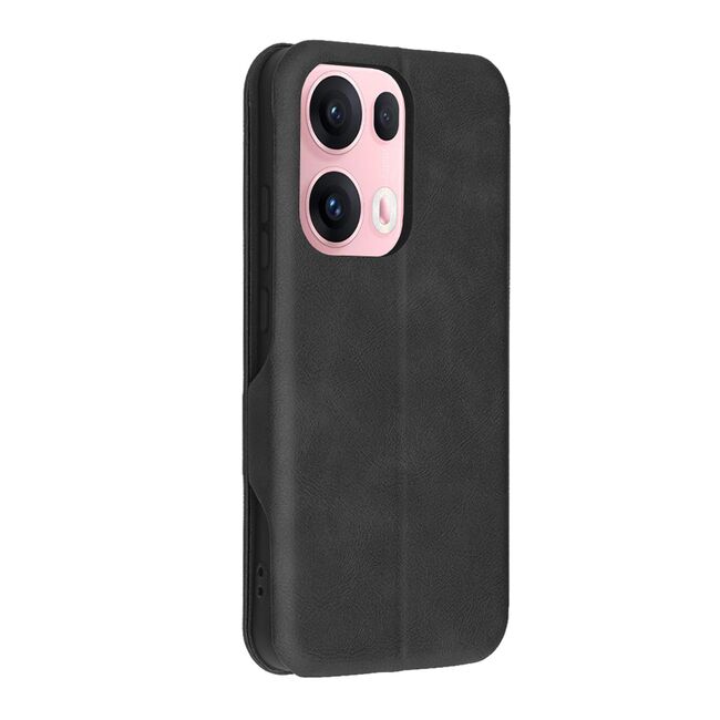 Husa tip carte pentru Oppo Reno 13 Pro Smart Wallet fata - spate protectie 360 - Negru
