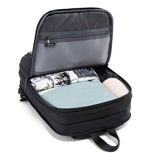 Rucsac Laptop pana la 15.6” Extensibil, 14–28L – Impermeabil, Compartiment Tip Valiză, Ideal pentru Avion, serviciu și calatorii, negru