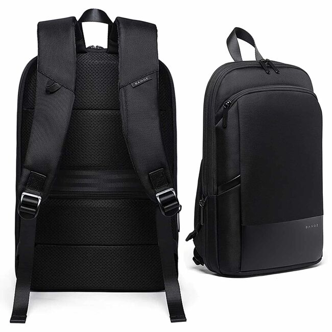 Rucsac Laptop pana la 15.6” Extensibil, 14–28L – Impermeabil, Compartiment Tip Valiză, Ideal pentru Avion, serviciu și calatorii, negru