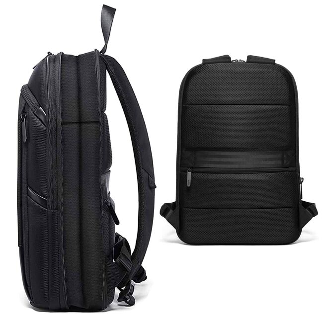 Rucsac Laptop pana la 15.6” Extensibil, 14–28L – Impermeabil, Compartiment Tip Valiză, Ideal pentru Avion, serviciu și calatorii, negru