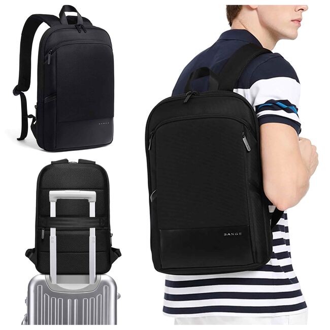 Rucsac Laptop pana la 15.6” Extensibil, 14–28L – Impermeabil, Compartiment Tip Valiză, Ideal pentru Avion, serviciu și calatorii, negru