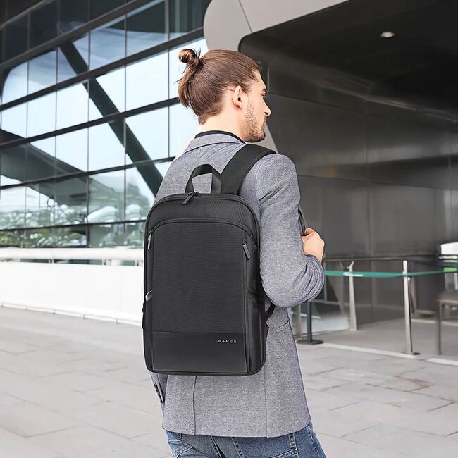 Rucsac Laptop pana la 15.6” Extensibil, 14–28L – Impermeabil, Compartiment Tip Valiză, Ideal pentru Avion, serviciu și calatorii, negru