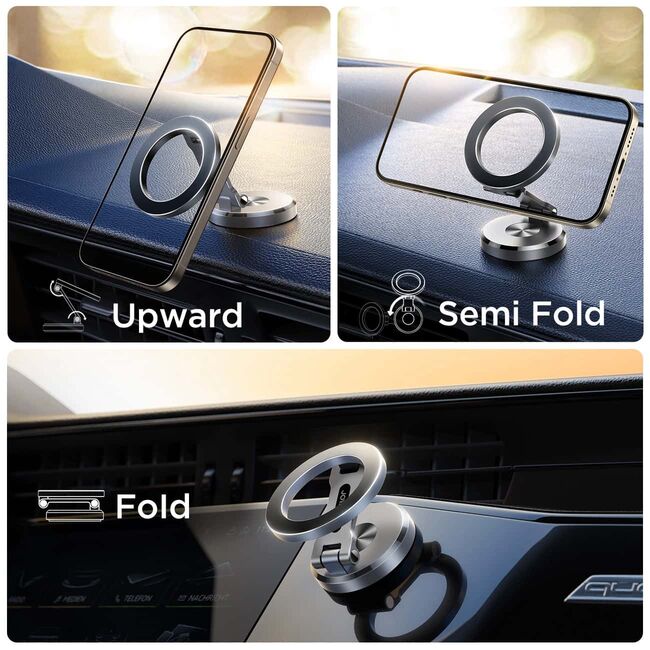 Suport telefon auto magnetic pliabil pentru bord – compatibil MagSafe, Joyroom JR-ZS403, gri închis