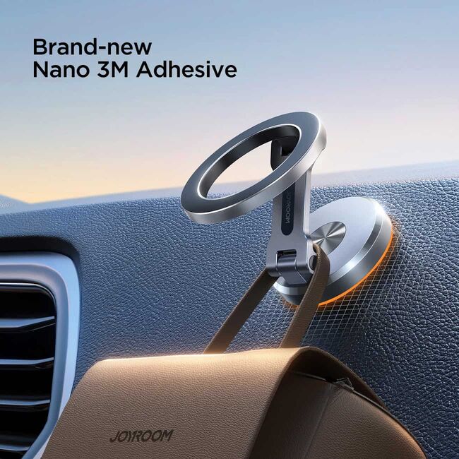 Suport telefon auto magnetic pliabil pentru bord – compatibil MagSafe, Joyroom JR-ZS403, gri închis
