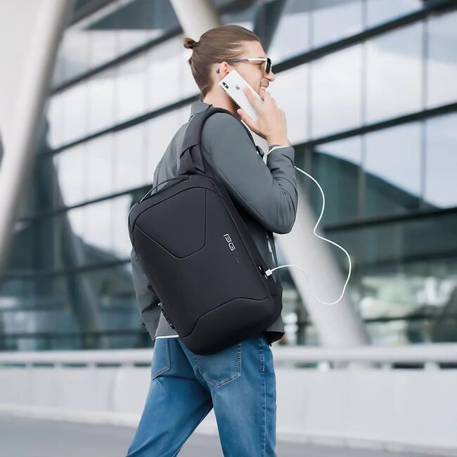 Rucsac Impermeabil multifunctional, cu Port USB cu buzunart anti-furt si lacat pentru Laptop pana la 15.6” – 35L, sistem fixare pe valiza, Ușor, Modern, pentru calatorii, serviciu sau avion,