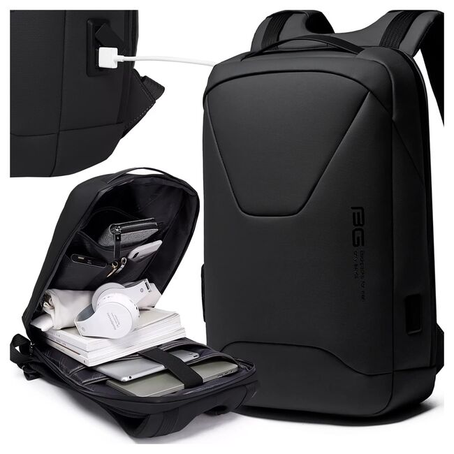 Rucsac Impermeabil multifunctional, cu Port USB cu buzunart anti-furt si lacat pentru Laptop pana la 15.6” – 35L, sistem fixare pe valiza, Ușor, Modern, pentru calatorii, serviciu sau avion,