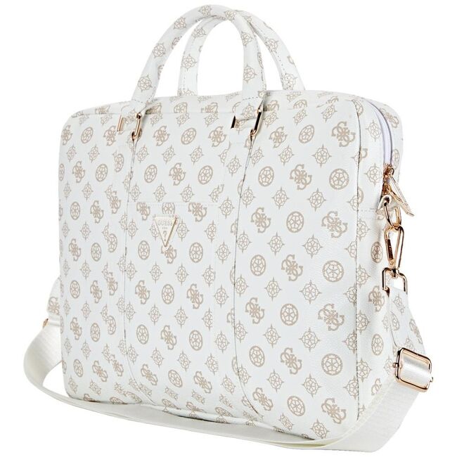 Geanta Guess pentru laptop 16", de umar, alb, GUCB16PGPOSGNH
