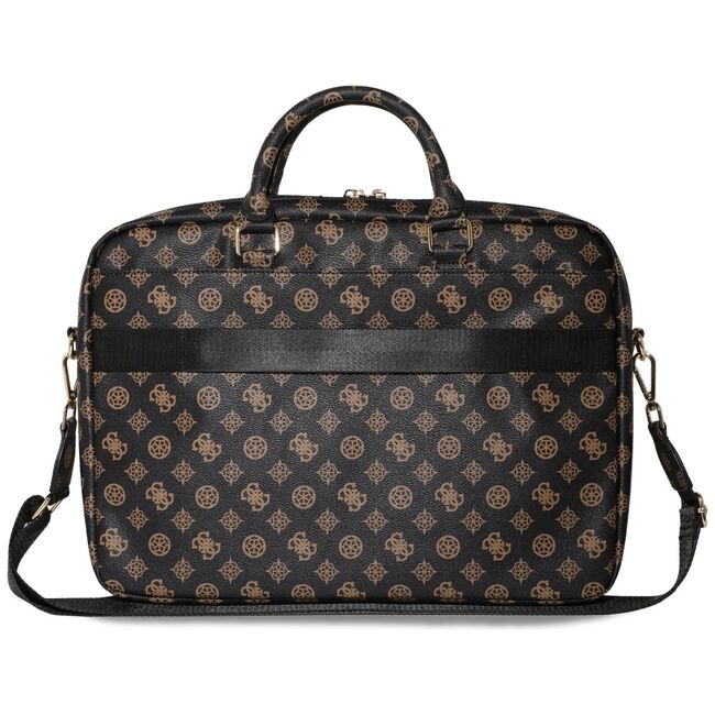 Geanta Guess pentru laptop 16", de umar, negru - maro, GUCB16PGPOSGNK