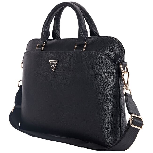 Geanta laptop Guess piele ecologica, 15", negru, GUCB15PGTSPSK