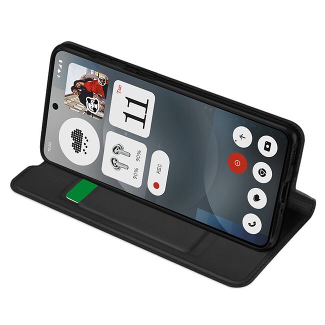 Husa pentru  Nothing Phone (3a) tip carte BookFlip, inchidere magnetica, Negru inchis