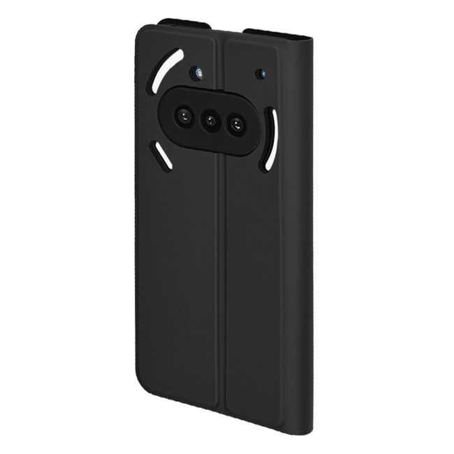 Husa pentru  Nothing Phone (3a) tip carte BookFlip, inchidere magnetica, Negru inchis