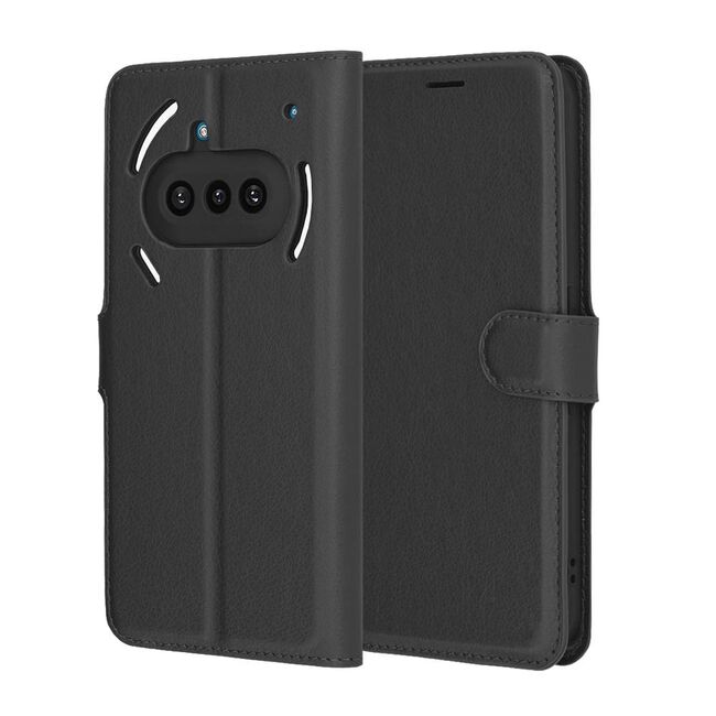 Husa pentru  Nothing Phone (3a) tip carte cu inchidere magnetica, compartimente pentru carduri si functie stand, Negru denim