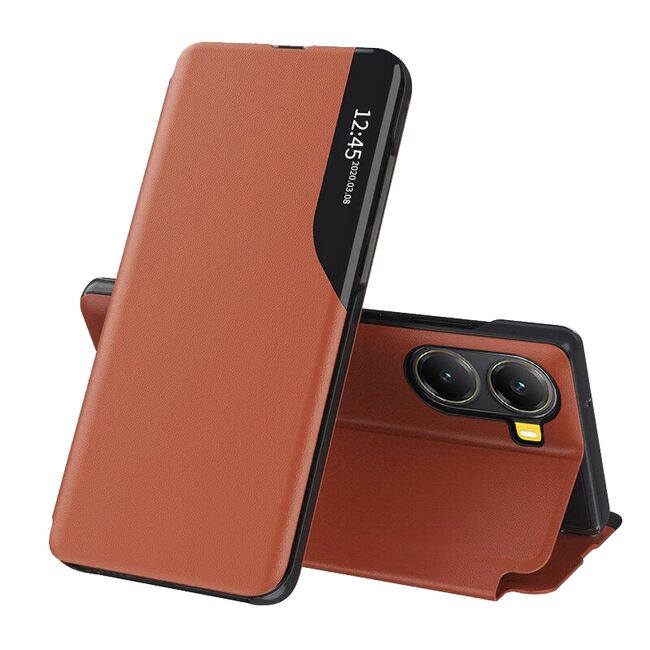 Husa pentru  Poco X7 Pro tip carte, Smart View, Portocaliu