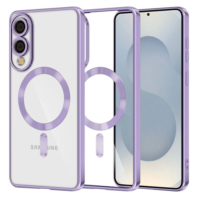 Husa pentru  Samsung Galaxy S25 Edge cu MagSafe si protectie pentru lentile anti-shock 1.5 mm transparent - Lavanda