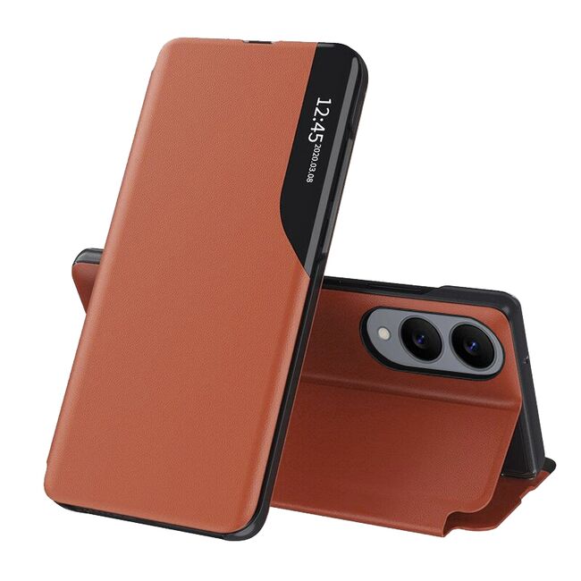 Husa pentru  Samsung Galaxy S25 Edge tip carte, Smart View, Portocaliu