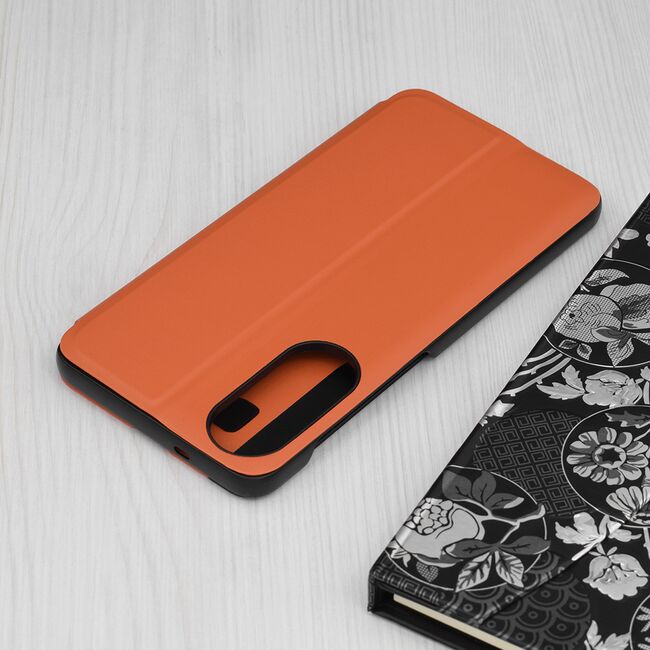 Husa pentru  Samsung Galaxy S25 Edge tip carte, Smart View, Portocaliu