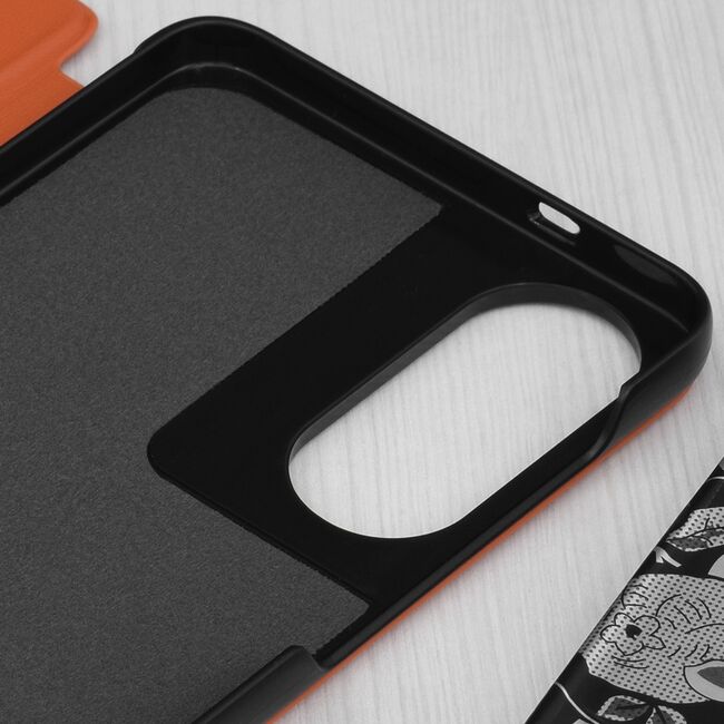 Husa pentru  Samsung Galaxy S25 Edge tip carte, Smart View, Portocaliu