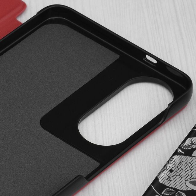 Husa pentru  Samsung Galaxy S25 Edge tip carte, Smart View, Rosu