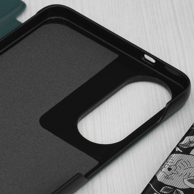 Husa pentru  Samsung Galaxy S25 Edge tip carte, Smart View, Verde