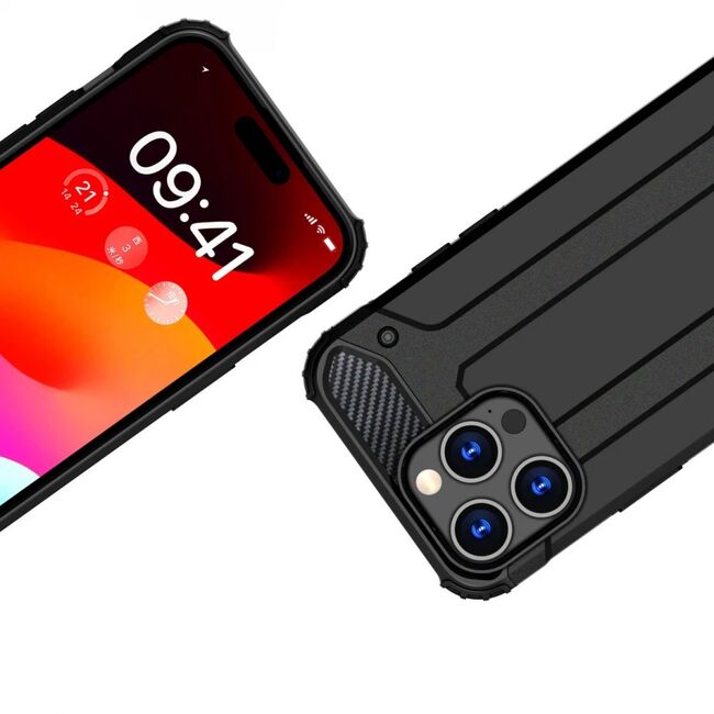 Husa pentru  Xiaomi Redmi Note 14 Pro+ Plus Armor Tough Rugged Kickstand - Negru