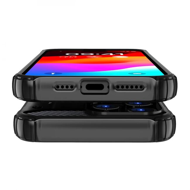 Husa pentru  Xiaomi Redmi Note 14 Pro+ Plus Armor Tough Rugged Kickstand - Negru