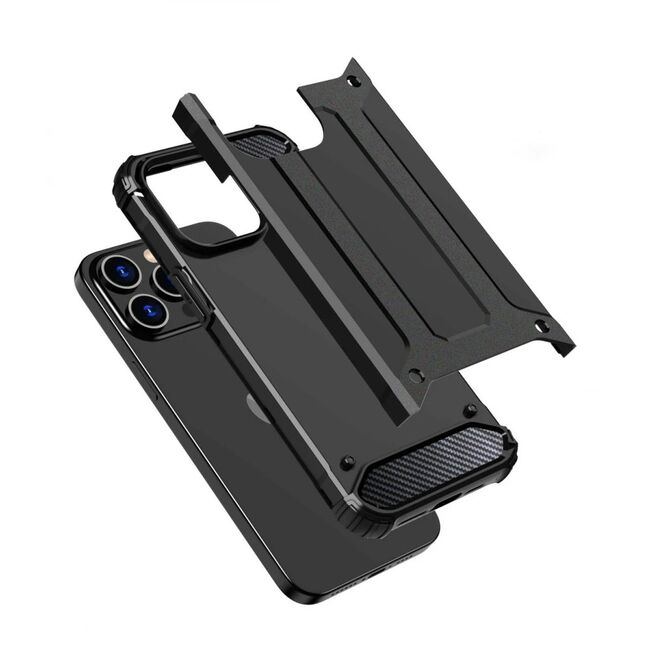 Husa pentru  Xiaomi Redmi Note 14 Pro+ Plus Armor Tough Rugged Kickstand - Negru