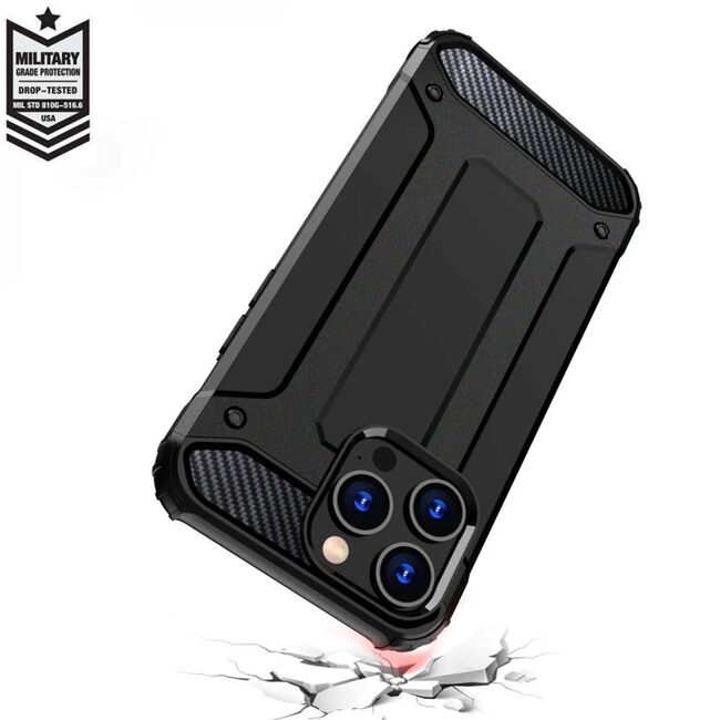 Husa pentru  Xiaomi Redmi Note 14 Pro+ Plus Armor Tough Rugged Kickstand - Negru
