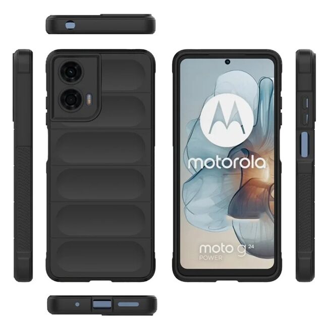 Husa pentru Motorola Moto G04 / G24 / G24 Power Liquid Silicone, Microfibre Lining, Non-Slip Airbag Design, Negru