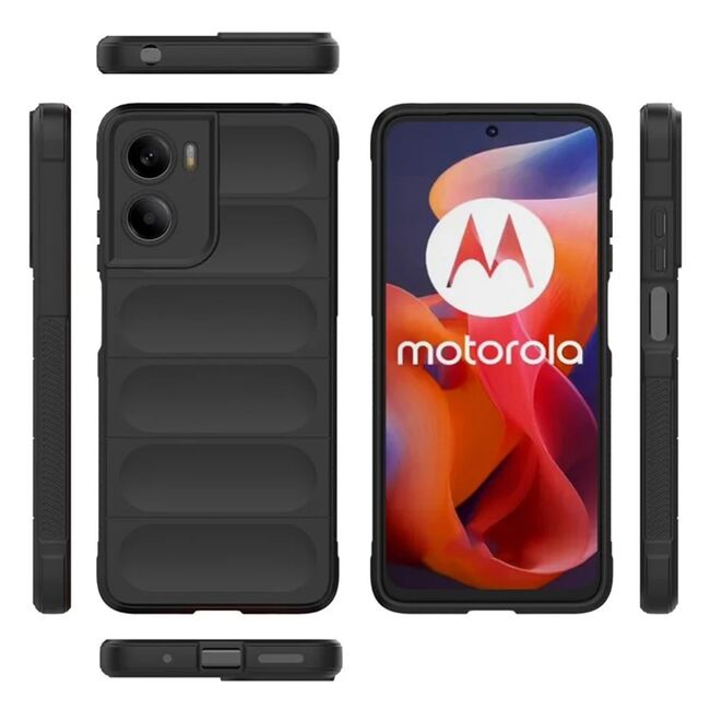 Husa pentru Motorola Moto G05 / Moto E15 Liquid Silicone, Microfibre Lining, Non-Slip Airbag Design, Negru