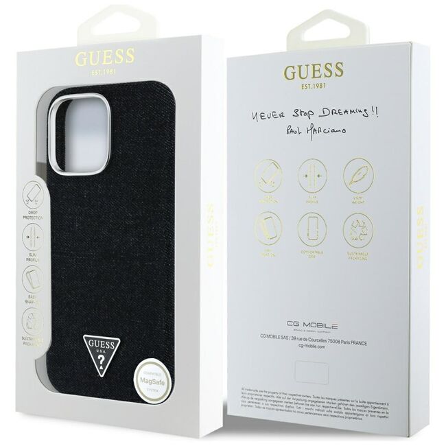 Husa premium pentru  iPhone 16 Pro Guess compatibila Magsafe - Negru